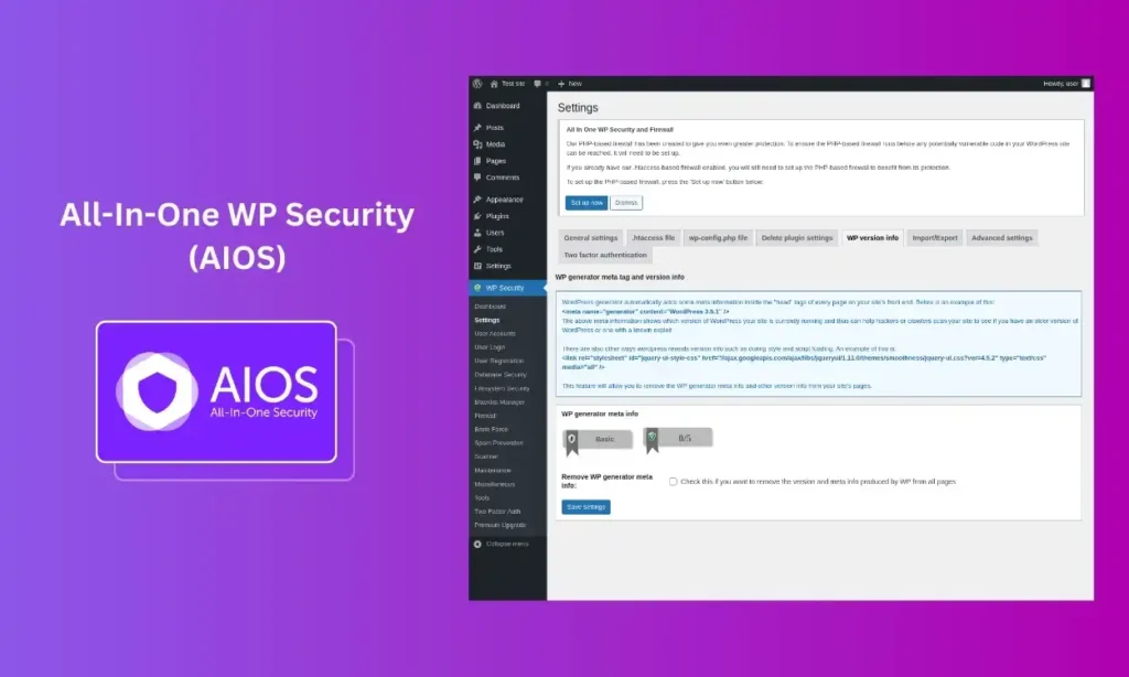 All-In-One WP Security (AIOS) WordPress security Plugin